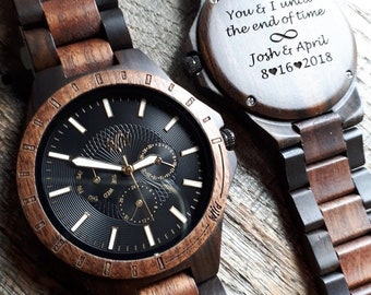 Wood Watch, Wooden watch, Engraved watch, Watch for mens, Personalized Watch, Gift for him, Mens gift, Gift for dad, valentines day gift