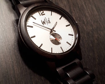Sandalwood Watch for Men, Engraved Wooden Gift