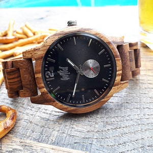 Wood Watches, Boyfriend Gift, Mens watch, gift for him, Wood watch for Men, personalized gift, wooden watch , engraved watch, WHB10 image 1