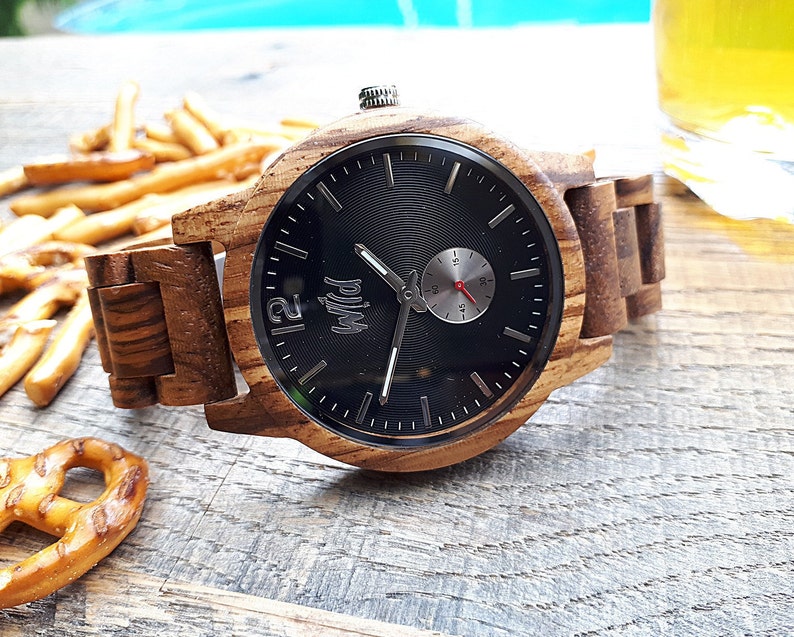 Wood Watches, Boyfriend Gift, Mens watch, gift for him, Wood watch for Men, personalized gift, wooden watch , engraved watch, WHB10 image 1