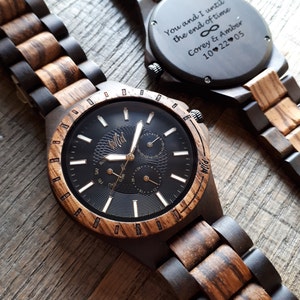 Montres en bois, montre de garçon d'honneur, cadeau petit ami, cadeau, cadeau de marié, montre en bois pour homme, cadeau pour homme, montre pour homme, cadeau mari, TN40 image 1