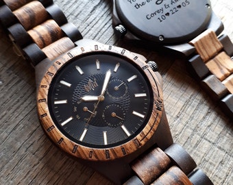 Montres en bois, montre de garçon d'honneur, cadeau petit ami, cadeau, cadeau de marié, montre en bois pour homme, cadeau pour homme, montre pour homme, cadeau mari, TN40