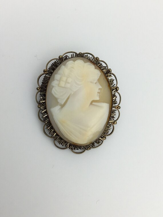 Vintage 1940s to 1950s natural shell carved cameo… - image 8