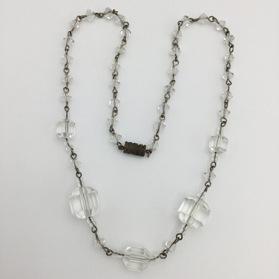 Collier Vintage Années 1920-1930 - Perles De Résine Dorées - Longueur ~69 Cm
