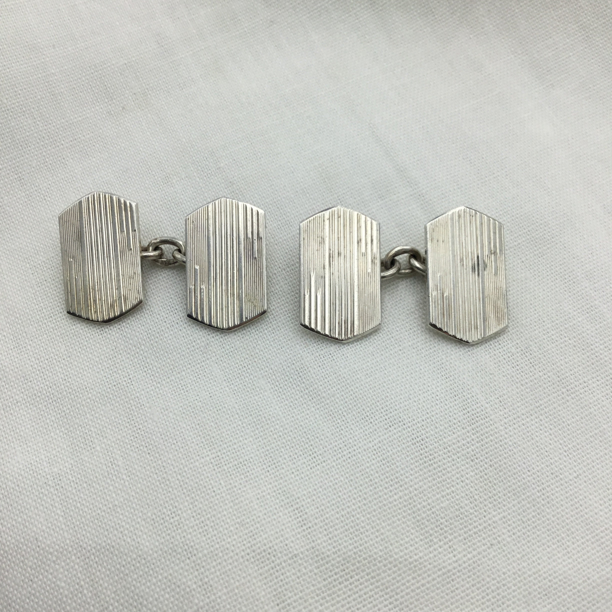 Vintage Mid Century Sterling Silver Cufflinks 1953 English