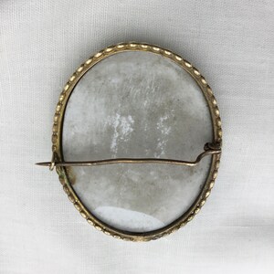 Pu&ograve; includere: Broche a cammeo di forma ovale con una cornice in metallo dorato e un cammeo in porcellana bianca. La broche ha una chiusura a spilla e gancio.