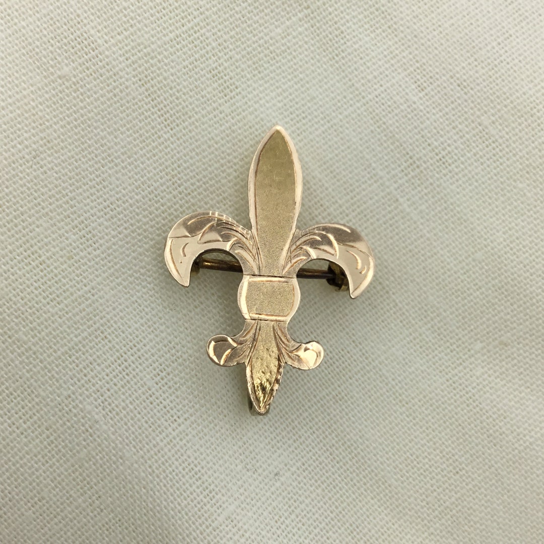 Vintage Fleur De Lys 1930s to 1940s Small Brooch With Hanging - Etsy