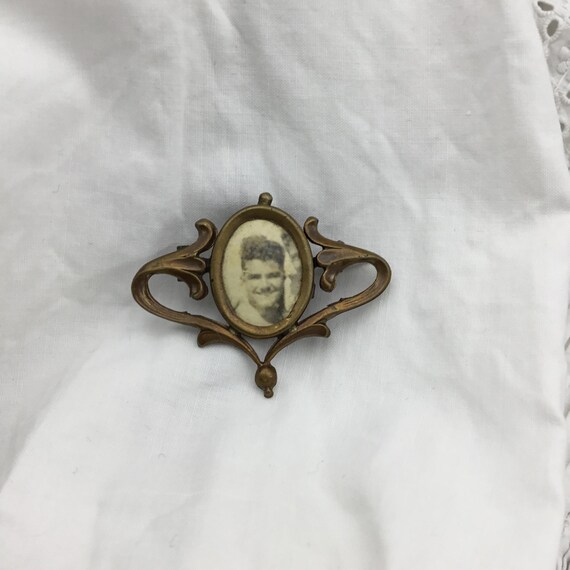 Broche Double Face Art Nouveau Années 1900 - Diamètre 3 Cm - Occasion Avec Défaut