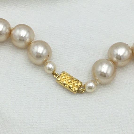 Signed M \u0026 S Marks and Spencer Very Large Costume Good Quality Pearl Necklace with Gold Tone Clasp. Size 14mm Length 41.5cm or Over 16 inch