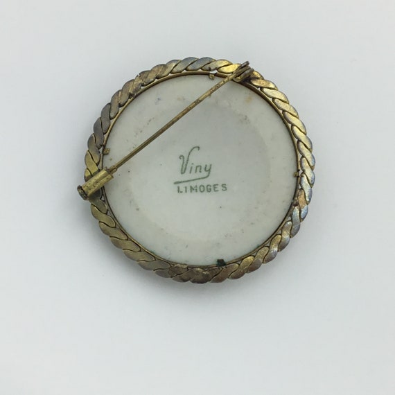 Vintage 1940s French Large Limoges Porcelain Signed Viny Limoges