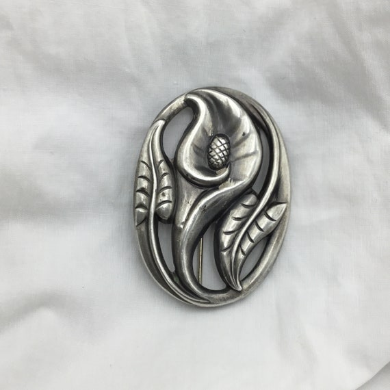 Mid Century Sterling Silver kala calla lily flowe… - image 1