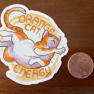 Orange Cat Energy Magnet
