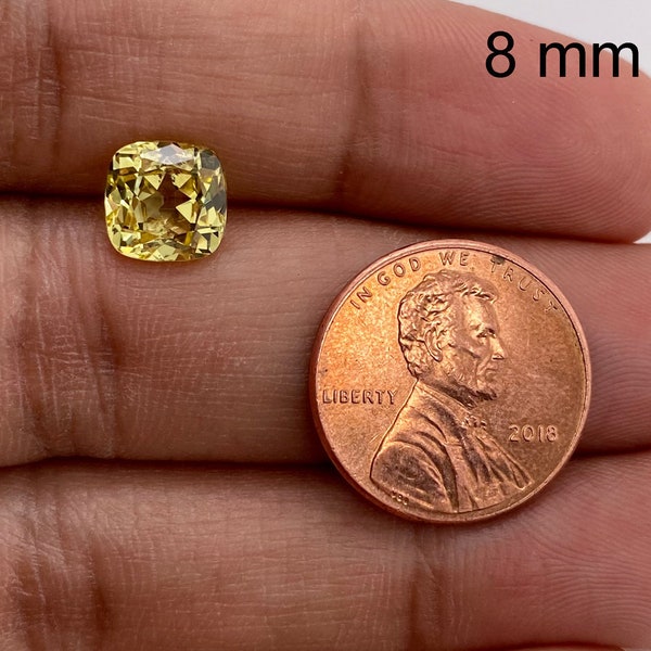 Synthetic Yellow Sapphire Swiss Made Rough Cushion Cut AAA Quality Available in 4MM -12MM