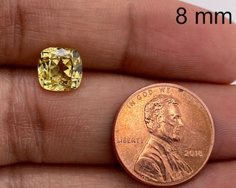 Synthetic Yellow Sapphire Swiss Made Rough Cushion Cut AAA Quality Available in 4MM -12MM
