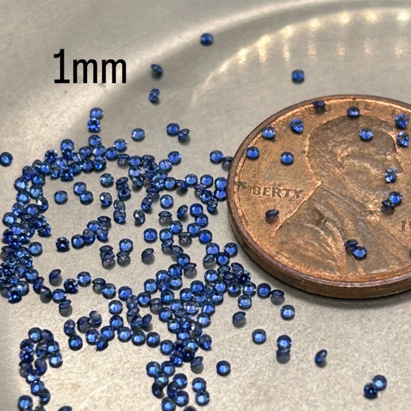 Synthetic Blue Sapphire Round-Diamond Cut - 50 to 75 Piece Parcels - Available in 0.80mm to 1.50m