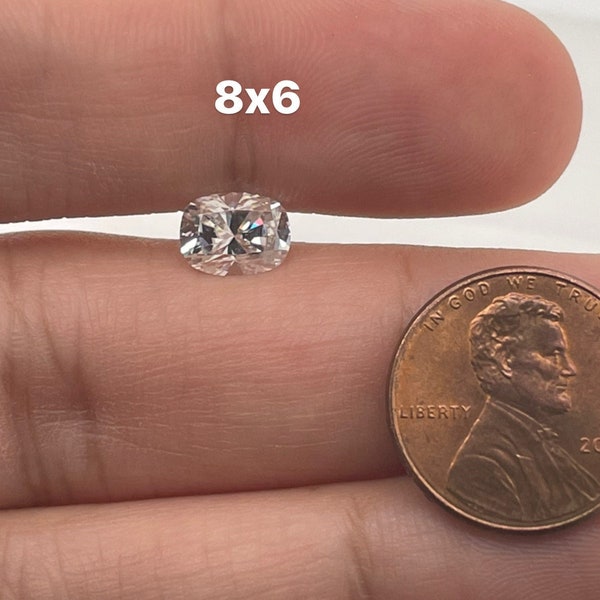 Lab Grown White Moissanite Elongated Cushion Cut Eye Clean Quality DEF Color Available in 5x3mm - 12x10mm