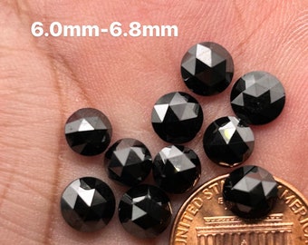 Losse zwarte diamant, ronde roos van hoge kwaliteit - Closeout Sale Edelstenen voor het maken van sieraden