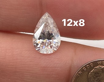 Lab Grown White Moissanite Pear Shape Eye Clean Quality DEF Color Available in 3x1.5MM - 15x11MM