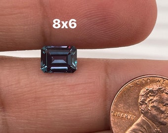 Lab Created Alexandrite  Emerald shape AAA Quality from 4x3MM-18x13MM