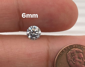 Lab Grown White Moissanite Round Shape Eye Clean Quality DEF Color Available in 2MM-12.5MM