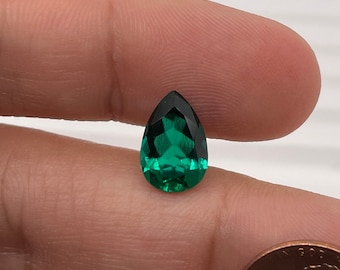 Lab Created Emerald Pear Shape AAA Quality Sabrina Created Gemstone - Precision Cut Available in 5x3MM-16x12MM