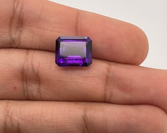 Natural Emerald Cut African Amethyst AAA Loose Gemstone Available from 6x4MM-12x10MM