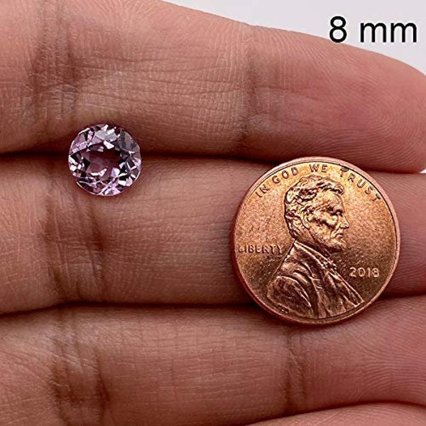 Natural Rose De France Amethyst Round Cut AAA Loose Gemstone in 5MM - 14MM