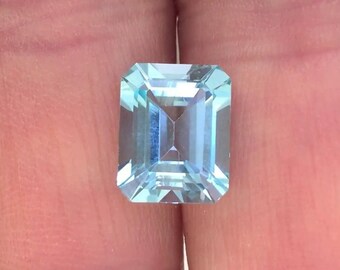 Natural Sky Blue Topaz Emerald Cut AAA Quality Loose Gemstone Available in 5x3MM-14x10MM