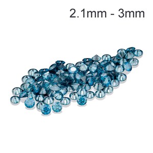 Natural Round Sky Blue Color Enhanced Diamonds Available in 2.1MM-3MM