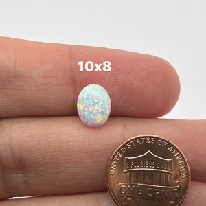 Synthetic White Opal Oval Cabochon - Available in Sizes 5x3mm to 14x10mm