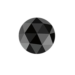 Loose Black Diamond Round Rose Cut AAA Quality Flat Back Stones Available in Single or Pair From 1/10 CT - 3/4 CT