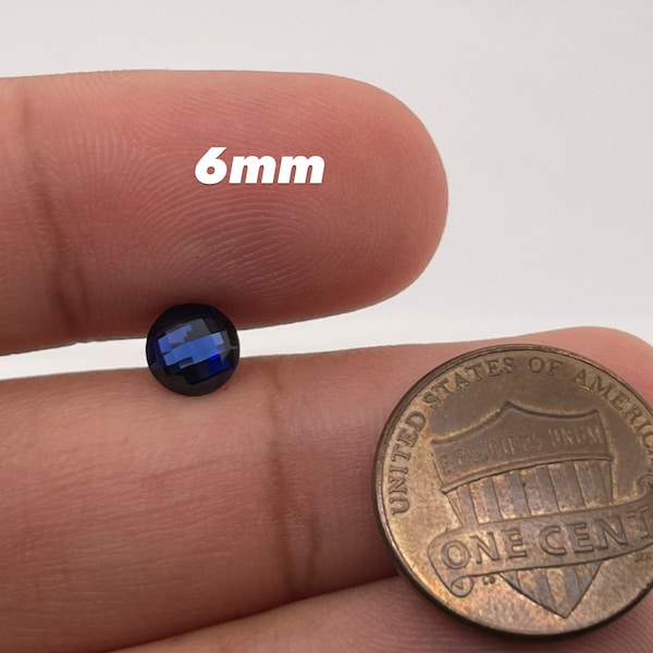 Synthetic Round Briolette Swiss Made Rough Blue Sapphire Available in 3MM-10MM