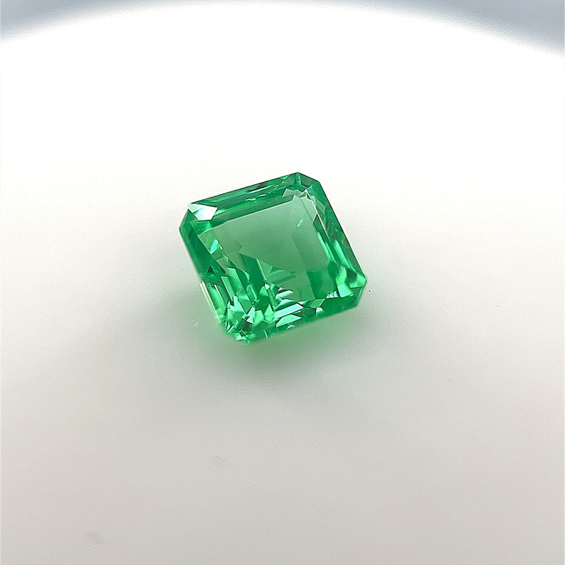 Lab Grown Green Sapphires Asscher Cut AAA Quality Finest German Cut Gemstones Eco-Friendly First of its kind Amazing Green Color image 6