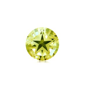 7.00-7.65 Cts di 13x13 mm AA Round Star Lemon Citrine ( 1 pc ) Loose Gemstone-370875