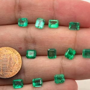 Natural Colombian Emerald Square Cut Loose Gemstone | Green Emerald for Engagement Ring, Fine Jewelry Making, May Birthstone