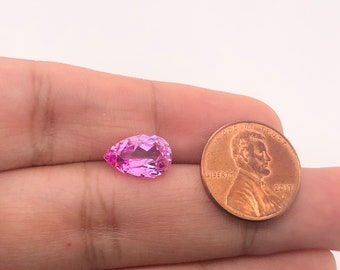Synthetic Pear Shape Swiss Made Pink Sapphire from 5x3MM-18x13MM