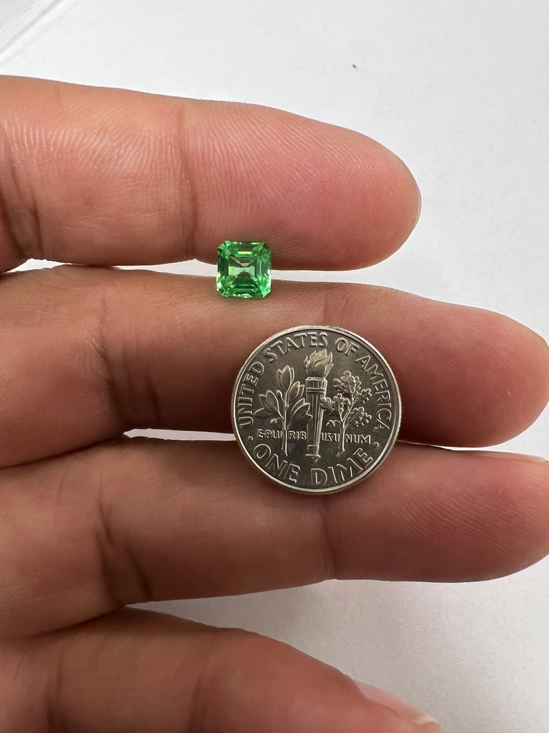 Lab Grown Green Sapphires Asscher Cut AAA Quality Finest German Cut Gemstones Eco-Friendly First of its kind Amazing Green Color 6mm