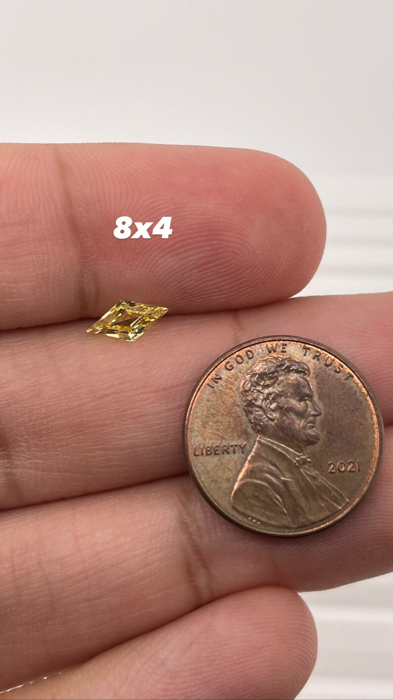 Synthetic Yellow Sapphire Swiss Made Lozenge Cut AAA Quality Available in 4x2MM -12x6MM image 8