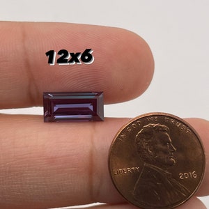 Lab Created Alexandrite Baguette shape AAA Quality from 2x1 mm 17x4mm image 1