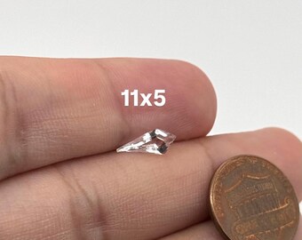 Natural White Topaz Kite Cut Gemstone 11x5mm | Loose White Topaz | Precision Faceted Gemstone | Jewelry Making Stone