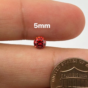 Gorgeous 4mm-5mm - Red Coated Round Moissanite - Loose Gemstone for Rings, Earrings, and Pendants