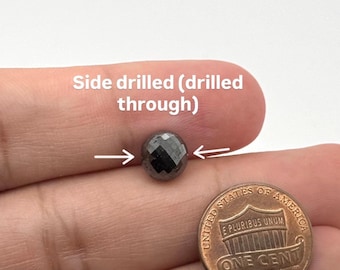 Black Diamond Beads | 7.1–8.7mm Side Drilled Natural Diamond Jewelry Beads