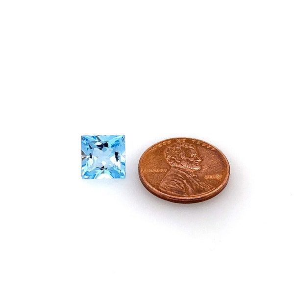 Natural Sky Blue Topaz Square-Princess Cut AAA Quality Loose Gemstone Available in 2.5MM-10MM