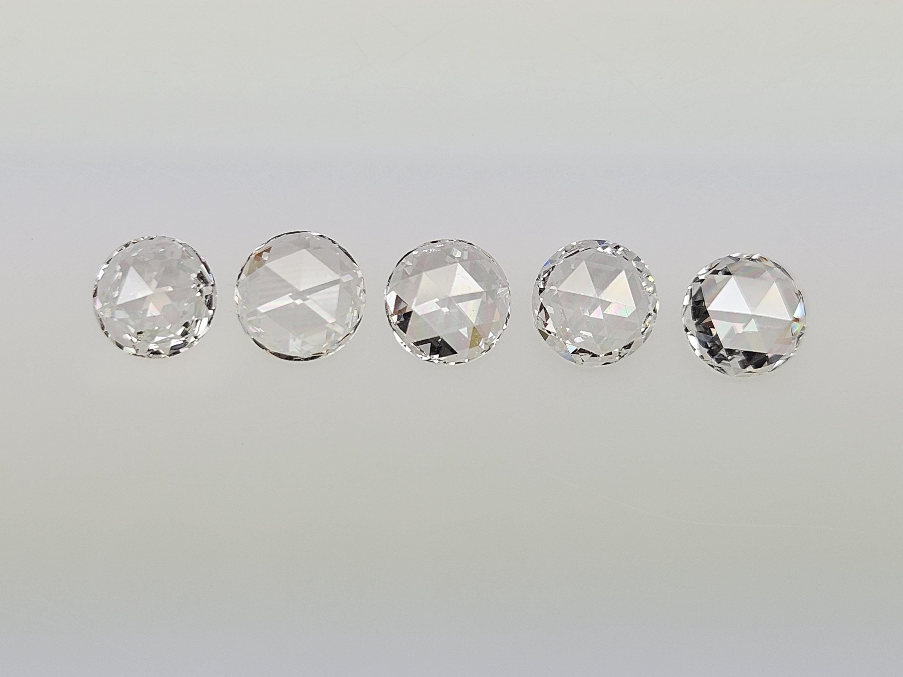 Natural Round Rose Cut White Diamond VS/SI1 Quality Flat Back Stones Available in 1.40MM- 7MM