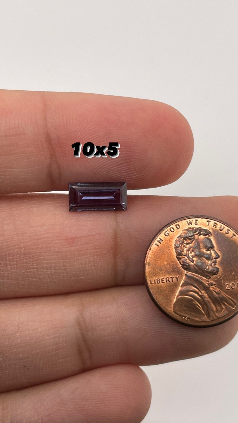 Lab Created Alexandrite Baguette shape AAA Quality from 2x1 mm 17x4mm image 2