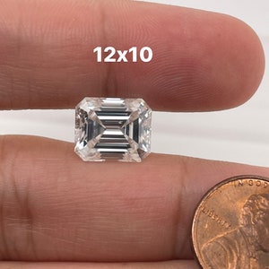 Lab Grown White Moissanite Emerald Cut Eye Clean Quality DEF Color Available in 4x2MM - 16x12MM