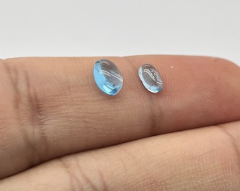 Swiss Blue Topaz Oval-Cabochon Shape AAA/AA Quality Loose Gemstone from 6x4MM-7x5MM