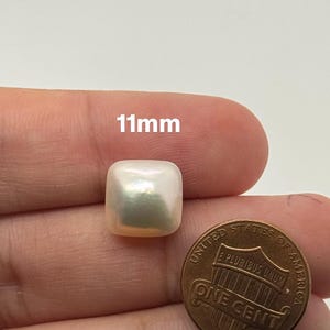 Natural Mabe Pearl Square Dome – AAA Quality White Loose Pearl for Jewelry Making