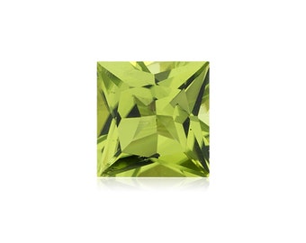 Natural Square-Princess Shape AAA Quality Loose Peridot Gemstone Available in 3MM-8MM