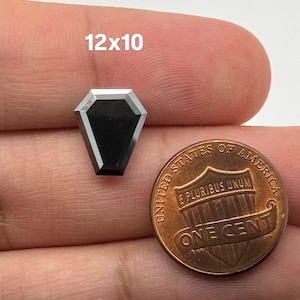 Natural Coffin/Shield Shape Black Diamond AAA Quality Available in 9x7MM-12x10MM - GIA Quality Assurance Report